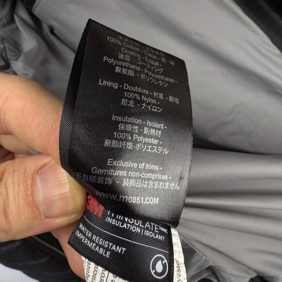 M0851‎ Insulated Water Resistant Quilted Black Puffer Jacket Size L - Picture 11 of 12